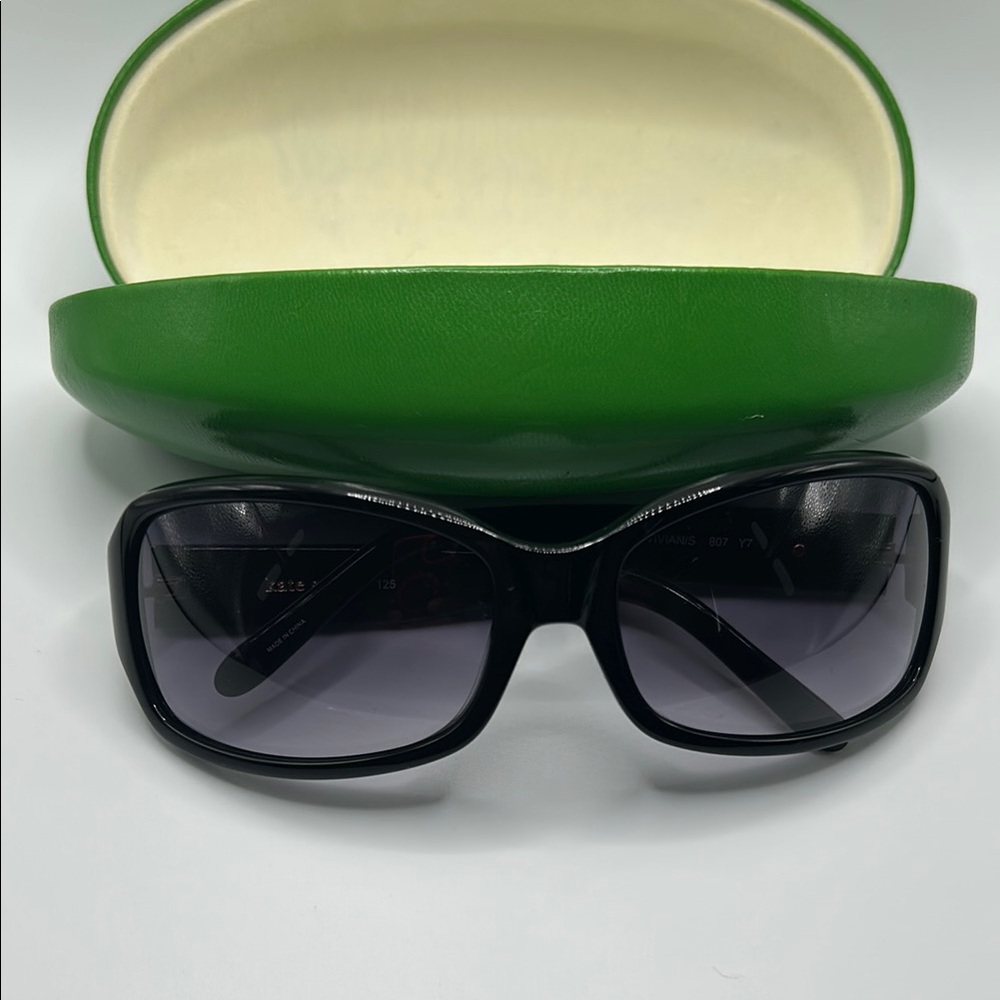 Black Sunglasses with Green Case